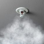 domestic sprinklers on ceiling